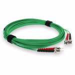 AddOn 2m ST (Male) to ST (Male) Green OM4 Duplex Fiber OFNR (Riser-Rated) Patch Cable