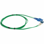 AddOn 2m SC (Male) to LC (Male) Green OS2 Duplex Fiber OFNR (Riser-Rated) Patch Cable