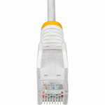 StarTech N6PAT50WHS 50ft White Slim CAT6 Ethernet Cable, Slim Snagless RJ45, UTP, LSZH, 28AWG Bare Copper, Slim Network Patch Cord, Fluke Tested