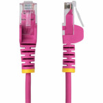 StarTech.com 1ft Pink Slim CAT6 Ethernet Cable, Slim Snagless RJ45, UTP, LSZH, 28AWG Bare Copper, Slim Network Patch Cord, Fluke Tested