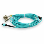 AddOn 25m MPO (Female) to 8xLC (Male) 8-strand Aqua OM4 Fiber Plenum Fanout Cable