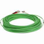 AddOn 15m SC (Male) to LC (Male) Green OM4 Duplex Fiber OFNR (Riser-Rated) Patch Cable
