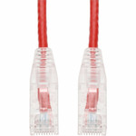 AddOn 35ft Red CAT 6A Slim PVC Ethernet Cable Snagless Clear-Claw RJ-45 M/M