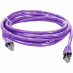 AddOn 1ft RJ-45 (male) to RJ-45 (male) Violet Cat6 straight STP PVC copper patch cable