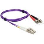 AddOn 5m LC (Male) to ST (Male) Purple OM4 Duplex Fiber OFNR (Riser-Rated) Patch Cable