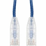 AddOn 6in Blue CAT 6A Slim PVC Ethernet Cable Snagless Clear-Claw RJ-45 M/M