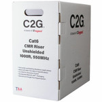 C2G C2G56038 TAA-Compliant Cat6 Bulk Unshielded (UTP) Ethernet Network Cable with Solid Conductors-Riser CMR-Rated - Orange - 1000ft