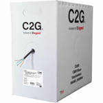 C2G C2G56032 TAA-Compliant Cat6 Bulk Unshielded (UTP) Ethernet Network Cable with Solid Conductors-Riser CMR-Rated - Black - 1000ft