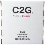 C2G C2G56040 TAA-Compliant Cat6 Bulk Foil Shield (F/UTP) Ethernet Network Cable with Solid Conductors-Riser CMR -Rated - Blue - 1000ft