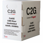 C2G C2G56028 TAA-Compliant Cat5e Bulk Unshielded (UTP) Ethernet Network Cable with Solid Conductors-Riser CMR-Rated - Blue - 1000ft