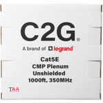 C2G C2G56029 TAA-Compliant Cat5e Bulk Unshielded (UTP) Ethernet Network Cable with Solid Conductors-Plenum CMP-Rated - Blue - 1000ft