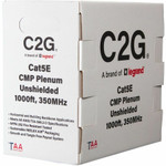 C2G C2G56029 TAA-Compliant Cat5e Bulk Unshielded (UTP) Ethernet Network Cable with Solid Conductors-Plenum CMP-Rated - Blue - 1000ft