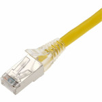 AddOn 25ft Yellow CAT 6A Shielded PVC Ethernet Cable Snagless Bubble Boot RJ-45 M/M
