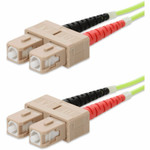 AddOn 20m SC to SC Lime Green OM5 Duplex OFNP (Plenum-Rated) Fiber Patch Cable