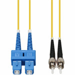 AddOn 1m SC to ST Yellow OS2 Duplex OFNR (Riser-Rated) SMF Fiber Patch Cable