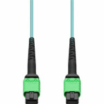 AddOn 5m MPO/APC to MPO/APC Aqua OM4 OFNR (Riser-Rated) 16-Strand Fiber Patch Cable