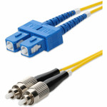 AddOn 60m SC to FC Yellow OS2 Duplex OFNR (Riser-Rated) SMF Fiber Patch Cable