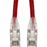 AddOn 1.5ft Red CAT 6A Shielded PVC Ethernet Cable Snagless Easy Clear Boot RJ-45 M/M