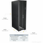 StarTech.com 4-Post 42U Server Rack Cabinet - 19" Data Rack Cabinet for Computer / IT Equipment mount - Rack Server Cabinet with Casters