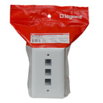 On-Q WP3403WH 3-Port Decorator Wall Plate - White - Plastic Keystone Connectivity Cover - RJ45 Wall Plate