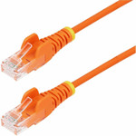 StarTech 2ft Orange Slim CAT6 Ethernet Cable - Slim Snagless RJ45 - UTP - LSZH - 28AWG Bare Copper - Slim Network Patch Cord - Fluke Tested