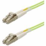 AddOn ADD-LC-LC-55M5OM5P 55m LC to LC Lime Green OM5 Duplex OFNP (Plenum-Rated) Fiber Patch Cable