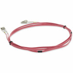 AddOn ADD-LC-LC-0-5M5OM4-PK 0.5m LC to LC Pink OM4 Duplex OFNR (Riser-Rated) Fiber Patch Cable