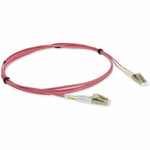 AddOn ADD-LC-LC-0-5M5OM4-PK 0.5m LC to LC Pink OM4 Duplex OFNR (Riser-Rated) Fiber Patch Cable