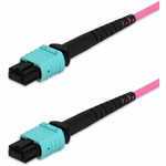 AddOn ADD-MPOMPO-10M5OM4AP-MA 10m MPO/UPC to MPO/UPC Magenta OM4 Armored OFNP (Plenum-Rated) 12-Strand Fiber Patch Cable