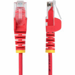 StarTech 2ft Red Slim CAT6 Ethernet Cable - Slim Snagless RJ45 - UTP - LSZH - 28AWG Bare Copper - Slim Network Patch Cord - Fluke Tested