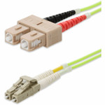 AddOn ADD-SC-LC-60M5OM5P 60m SC to LC Lime Green OM5 Duplex OFNP (Plenum-Rated) Fiber Patch Cable
