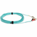 AddOn ADD-SC-LC-0-5M5OM4-TAA 0.5m SC to LC Aqua OM4 Duplex OFNR (Riser-Rated) TAA Fiber Patch Cable