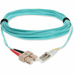 AddOn ADD-SC-LC-0-5M5OM4-TAA 0.5m SC to LC Aqua OM4 Duplex OFNR (Riser-Rated) TAA Fiber Patch Cable