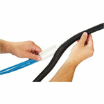 Panduit Pan-Wrap SE38PS-CLR0 Split Sleeving - Black - PET - 0.38" Nom Dia. - 150' - PK1