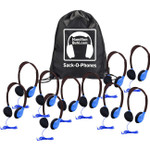 Hamilton Buhl Sack-O-Phones Personal Headphones - Blue - 10 Pack