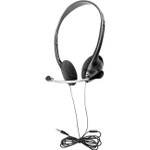 Hamilton Buhl Personal Headsets with Steel-Reinforced Mic - 3.5mm TRRS - Black - 100 Pack