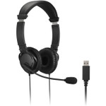 Kensington Classic Headset with Mic and Volume Control - USB-A - Black