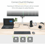 StarTech.com USB 3.0 Docking Station - Compatible with Windows / macOS - Supports Dual Displays - HDMI and DVI - DVI to VGA Adapter Included - USB3SDOCKHD