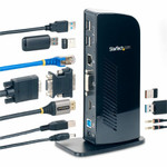 StarTech.com USB 3.0 Docking Station - Compatible with Windows / macOS - Supports Dual Displays - HDMI and DVI - DVI to VGA Adapter Included - USB3SDOCKHD