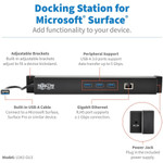 Tripp Lite USB 3.0 Docking Station for Microsoft Surface and Surface Pro USB-A GbE