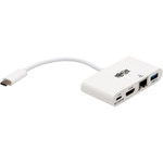 Tripp Lite USB-C Multiport Adapter - 4K HDMI, USB-A Port, GbE, 60W PD Charging, HDCP, White