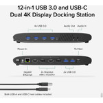 Plugable USB 3.0 Dual 4K Display Horizontal Docking Station with DisplayPort and HDMI for Windows and Mac
