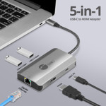 SIIG USB-C to HDMI with LAN Hub & PD 100W Adapter