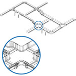 Tripp Lite Toolless Horizontal 4-Way Junction for Fiber Routing System, 240 mm (10 in)