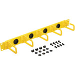 Tripp Lite Horizontal Cable Manager Flexible Rings Yellow 1U Rackmount