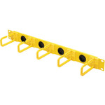 Tripp Lite Horizontal Cable Manager Flexible Rings Yellow 1U Rackmount