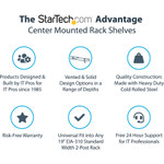 StarTech.com 2 Post Server Rack Shelf - Vented - Center Mount - Up to 75 lb. - 2 post Network Rack Shelf (CABSHF2POSTV2)