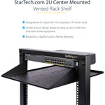 StarTech.com 2 Post Server Rack Shelf - Vented - Center Mount - Up to 75 lb. - 2 post Network Rack Shelf (CABSHF2POSTV2)