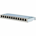 Tripp Lite Cat6a STP Patch Panel, 12 Ports, DIN Rail or Wall Mount, TAA