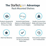 StarTech.com 2U 16in Universal Vented Rack Mount Cantilever Shelf - Fixed Server Rack Cabinet Shelf - 50lbs / 23kg